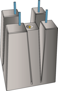 Massif candélabres DROIT 3 à 6m – Entr.200×200 Tige 16 – 170kg