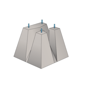 Massif pour candélabres 4 à 6m -Entr. 200×200 Tige 16 – 195kg