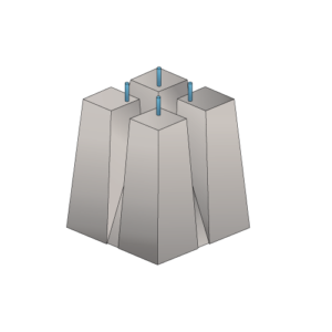 Massif MINI pour candélabres 5 à 8m -Entr.200×200 Tige 16 – 350kg
