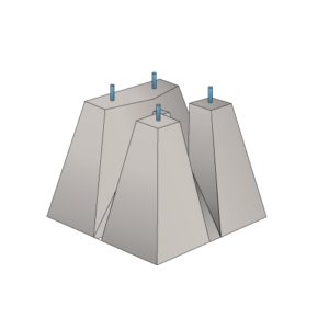 Massif MAXI pour candélabres 5 à 9m -Entr.300×300 Tige 20 – 420kg